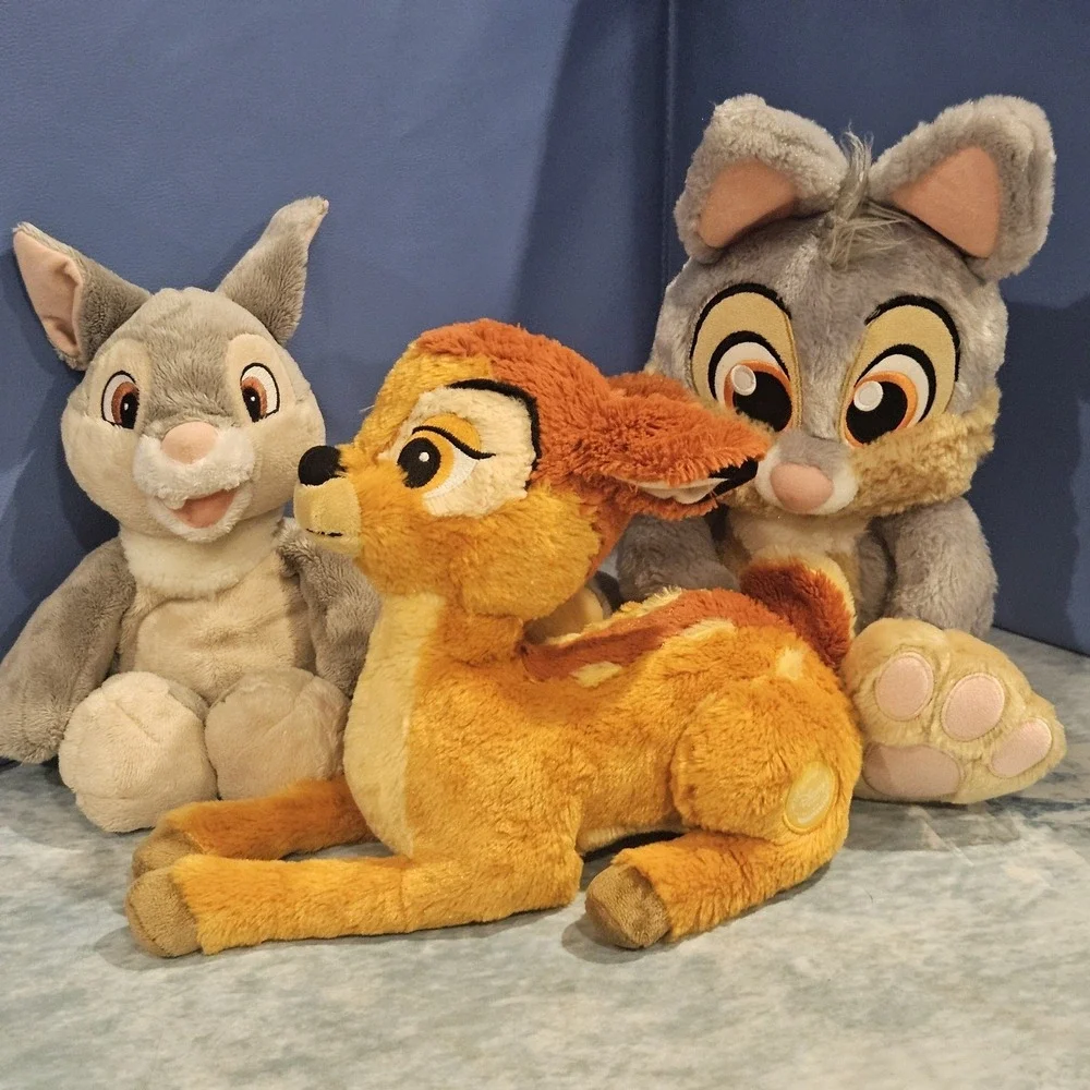 Disney‎ Bambi & 2 Thumper Plush Lot Disney Store Big Feet Bunny Set